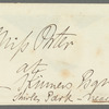 Lady Charlotte Bury to Jane Porter, autograph letter signed