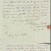 William Wood to Jane Porter, autograph letter signed