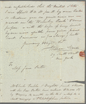 William Wood to Jane Porter, autograph letter signed