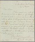 Richard Bentley to Jane Porter, autograph letter signed