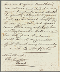M. E. Moffat to Jane Porter, autograph letter signed