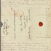 Mary Skinner to Jane Porter, autograph letter signed