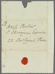 Henry Downes to Jane Porter, autograph letter signed