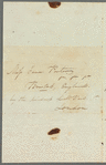 William Wood to Jane Porter, autograph letter signed