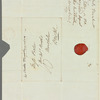 Sir Charles Throckmorton to Jane Porter, autograph letter signed