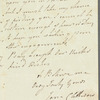 Jane Clitherow to Jane Porter, autograph letter signed