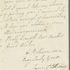 Jane Clitherow to Jane Porter, autograph letter signed