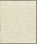 Selina Davenport to Jane Porter, autograph letter signed