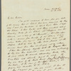 William Hart Coleridge to Jane Porter, autograph letter signed