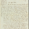 Sir Charles Throckmorton to Jane Porter, autograph letter signed