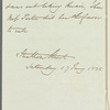 Harriot Mellon, Duchess of St. Albans to Jane Porter, autograph letter third person