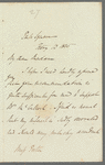 Sir Peter Laurie to Jane Porter, autograph letter signed