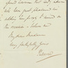 Sir Peter Laurie to Jane Porter, autograph letter signed