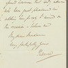 Sir Peter Laurie to Jane Porter, autograph letter signed