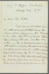 Henry Fothergill Chorley to Jane Porter, autograph letter signed