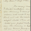 Jane Lynd to Jane Porter, autograph letter signed