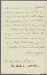 Jane Lynd to Jane Porter, autograph letter signed