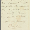 Lady Mary Fox to Jane Porter, autograph letter signed