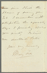 Lady Mary Fox to Jane Porter, autograph letter signed