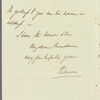 Sir Peter Laurie to Jane Porter, autograph letter signed