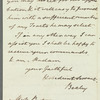 Nicholas Vansittart to Jane Porter, autograph letter signed