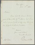 Henry John Temple, Lord Palmerston to Jane Porter, autograph letter signed