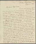 John Ranking to Jane Porter, autograph letter signed