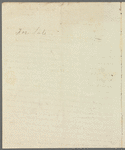 John Ranking to Jane Porter, autograph letter signed