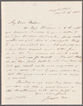 Joseph Fox to Miss Porter, autograph letter signed