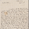 Anne Plumptre to Miss Porter, autograph letter signed