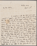 Anne Plumptre to Miss Porter, autograph letter signed