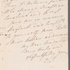 Charles James to Miss Porter, autograph letter signed