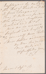 Charles James to Miss Porter, autograph letter signed