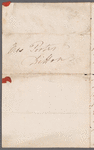 Charles James to Miss Porter, autograph letter signed