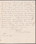 Thomas Streatfeild to Anna Maria Porter, autograph letter signed