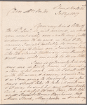 John Johnson to Mrs. Porter, autograph letter signed