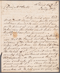 John Johnson to Mrs. Porter, autograph letter signed