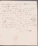 George Lamb to Mary Kean, letter (copy)