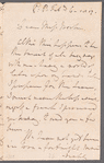 William Waldegrave, Lord Radstock to Jane Porter, autograph letter signed