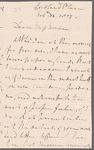 William Waldegrave, Lord Radstock to Jane Porter, autograph letter signed