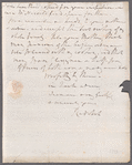 William Waldegrave, Lord Radstock to Jane Porter, autograph letter signed