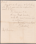 William Waldegrave, Lord Radstock to Jane Porter, autograph letter signed