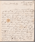 John Johnson to Mrs. Porter, autograph letter signed