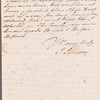 John Johnson to Mrs. Porter, autograph letter signed