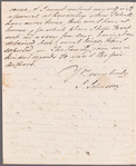 John Johnson to Mrs. Porter, autograph letter signed