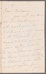 Charles James to Mrs. Porter, autograph letter signed