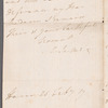 Charles James to Mrs. Porter, autograph letter signed