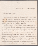 Frederick William Campbell to Jane Porter, autograph letter signed