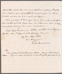 Frederick William Campbell to Jane Porter, autograph letter signed