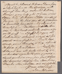 John Johnson to Mrs. Porter, autograph letter signed